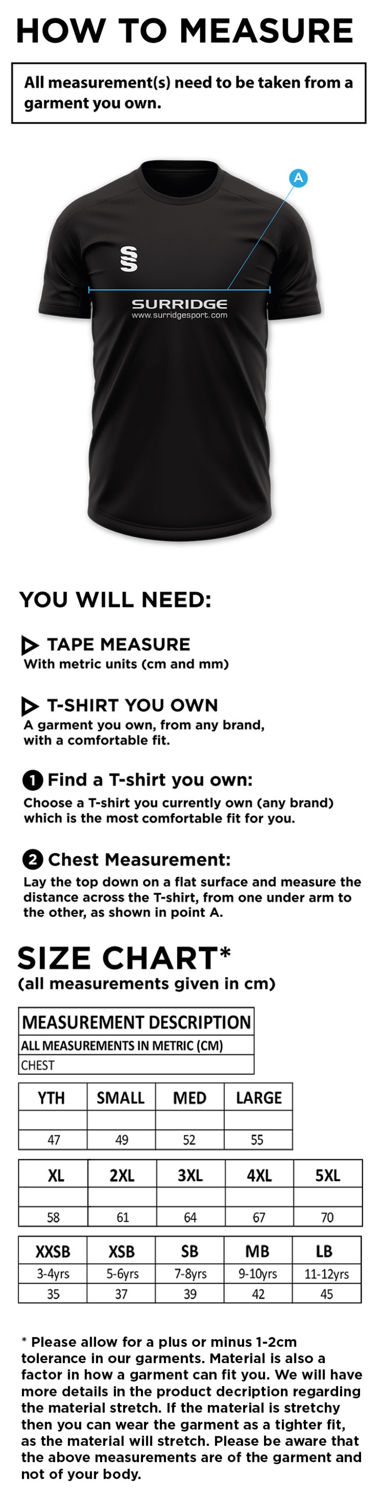 Dual Games Shirt - Unisex / Junior Fit - Size Guide